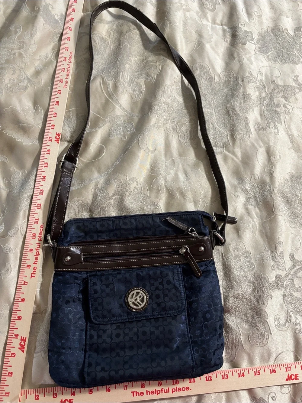 Navy Blue Crossbody Bag with Front Pocket